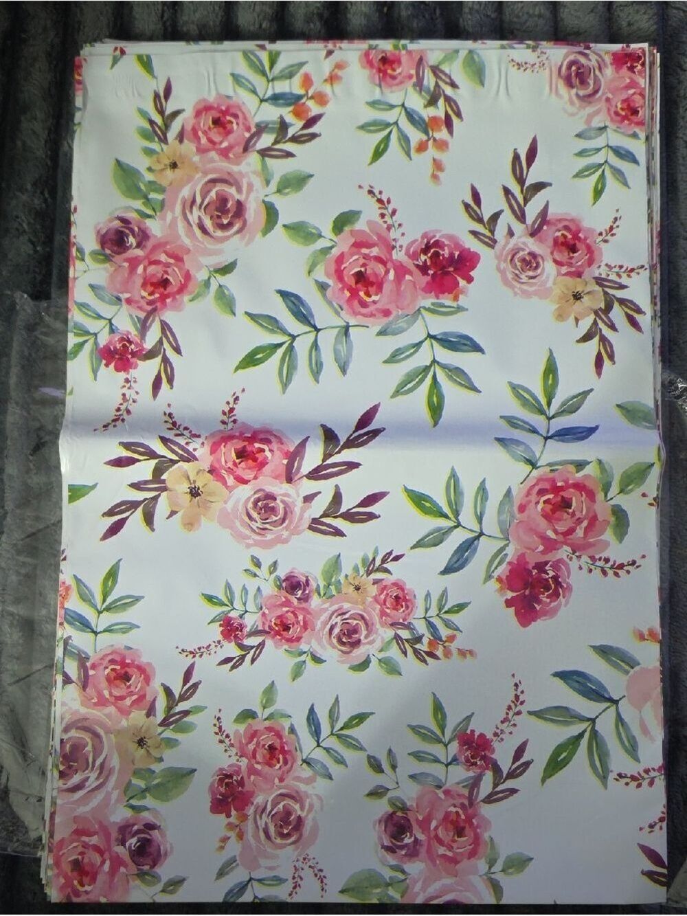 Floral Pink Rose Print Poly Mailer 10x13 Quantity Of Ten